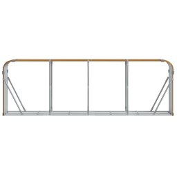 vidaXL Haardhoutopslag 300x45x100 cm gegalvaniseerd staal houtlook