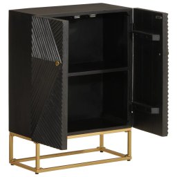 vidaXL Dressoir 55x30x76 cm massief mangohout en ijzer zwart