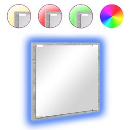 vidaXL LED Badkamer Spiegel Grijs Sonoma 40 x 37 x 8.5 cm Bewerkt hout