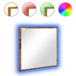 vidaXL LED Badkamer Spiegel Oudhout 40 x 37 x 8.5 cm Bewerkt hout