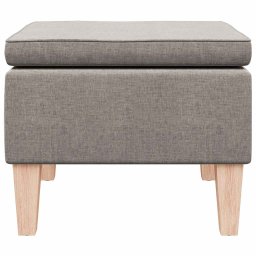 vidaXL Kruk met houten poten stof taupe