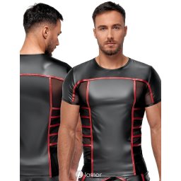 * NEK Strak Mattlook Shirt met Rood, NK2161672