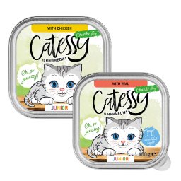16x 100g Catessy Junior Hapjes in Saus Mix (2 soorten) nat kattenvoer