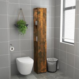 vidaXL Badkamerkast 25x26,5x170 cm bewerkt hout gerookt eikenkleurig
