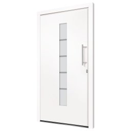 vidaXL Voordeur 100x210 cm aluminium en PVC wit