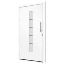 vidaXL Voordeur 110x210 cm aluminium en PVC wit
