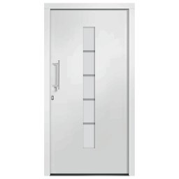 vidaXL Voordeur 100x200 cm aluminium en PVC wit