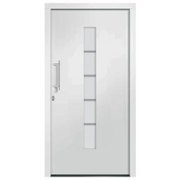 vidaXL Voordeur 100x210 cm aluminium en PVC wit