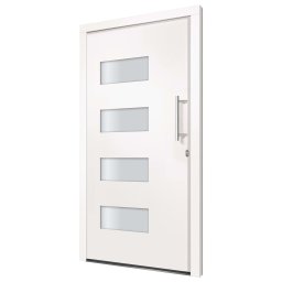 vidaXL Voordeur 110x210 cm aluminium en PVC wit