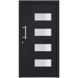 vidaXL Voordeur 110x210 cm aluminium en PVC antraciet