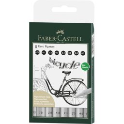 Faber Castell FC-166008 Tekenpen FC Ecco Pigment 8st. Lijn Breedtes 0.05 - 0.7 Mm