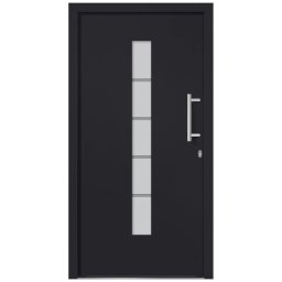 vidaXL Voordeur 100x200 cm aluminium en PVC antraciet