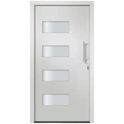 vidaXL Voordeur 100x210 cm aluminium en PVC wit
