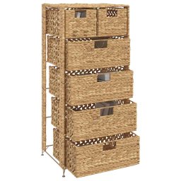 vidaXL Opbergset met 6 manden 47x37x100 cm waterhyacint