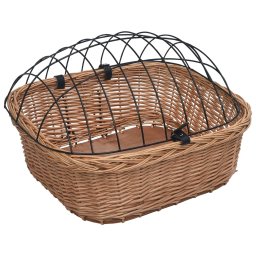 vidaXL Fietsstuurmand met deksel 50x45x35 cm natuurlijk wilgen