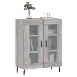 vidaXL Dressoir 69,5x34x90 cm bewerkt hout grijs sonoma eikenkleurig