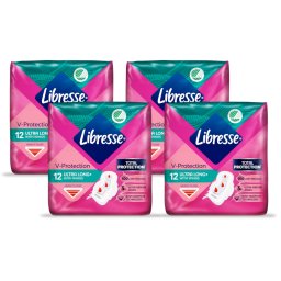 Libresse V-Protection Ultra Long+ Wings Maandverband Multiverpakking