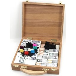 Mexican Train Domino Dubbel 12 - Deluxe Houten Koffer