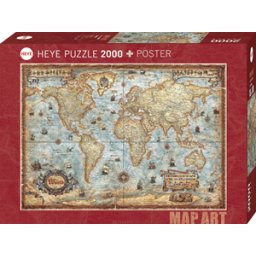 Map Art - The World Puzzel (2000 stukjes)
