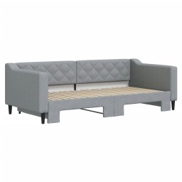 vidaXL Slaapbank met onderschuifbed 90x190 cm stof lichtgrijs