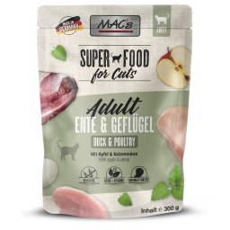24x 300g MAC's Cat Pouch Eend & Gevogelte natvoer voor katten