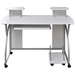 vidaXL Computerbureau 110x52x88,5 cm bewerkt hout wit