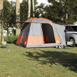 vidaXL Autotent 4-persoons waterdicht grijs en oranje