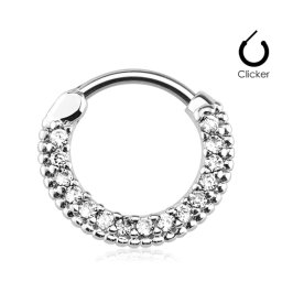 Piercing ronde top wit 1.2x10 - zilver
