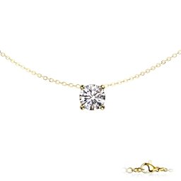 Ketting ronde steen 6.5mm steen goud