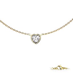 Ketting hartje steen goud