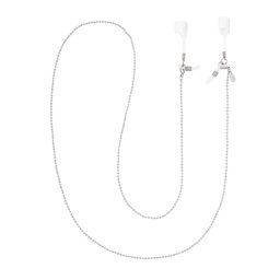 Zonnebril-/airpods koord met bolletjes zilver