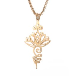Ketting Lotusbloem Unalome Symbool goud
