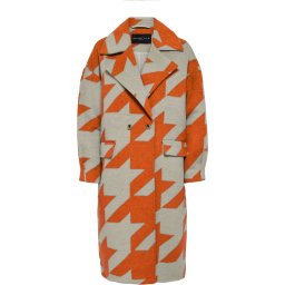 ONLY Maat M ONLHAY HOUNDSTOOTH LONG SHACKET CC PNT Dames Jas