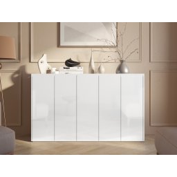 Schoenenkast PEASY 3 deuren hoogglans wit/scandinavische eik