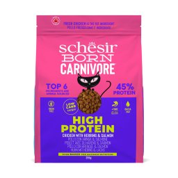 255 g Schesir Born Carnivore Hoog Eiwit Kip met Haring & Zalm Kattenvoer droog