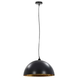 vidaXL Plafondlampen 2 st halfrond E27 50 cm zwart en goudkleurig