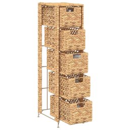 vidaXL Opbergset met 5 manden 25,5x37x100 cm waterhyacint