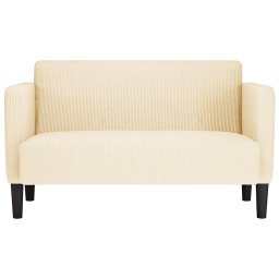 vidaXL Loveseat bank 109 cm corduroy stof crèmekleurig