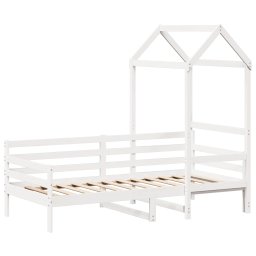 vidaXL Slaapbank met bedhuis 80x200 cm massief grenenhout wit
