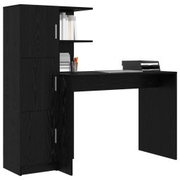 vidaXL Bureau Zwart Eiken 133.5 x 50 x 124 cm 2 st