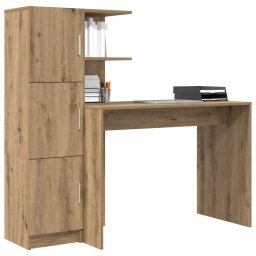 vidaXL Bureau Artisan Eiken 133.5 x 50 x 124 cm 2 st