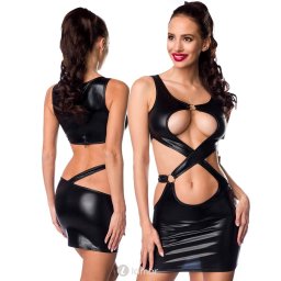 * SARESIA Chique wetlook clubwear jurkje, SA18291 (S)