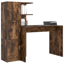 vidaXL Bureau Gerookt eiken 133.5 x 50 x 124 cm 2 st