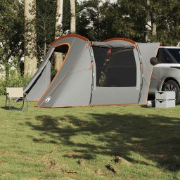 vidaXL Autotent waterdicht grijs en oranje