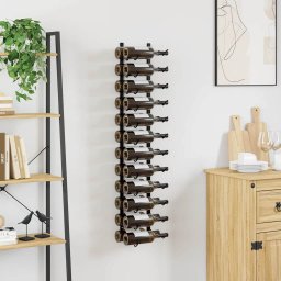 vidaXL Wijnrek voor 24 flessen wandmontage ijzer zwart