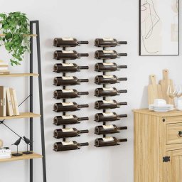 vidaXL Wijnrekken wandmontage voor 18 flessen 2 st ijzer zwart