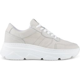 PS Poelman - maat 41- Jola Dames Nubuck Leren Runner Sneakers - Licht Grijs
