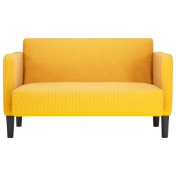 vidaXL Loveseat bank 109 cm corduroy stof lichtgeel