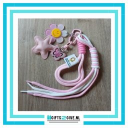 Tas Bedel Bloem met Ster Roze