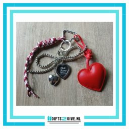 Bag Charm Hart Rood